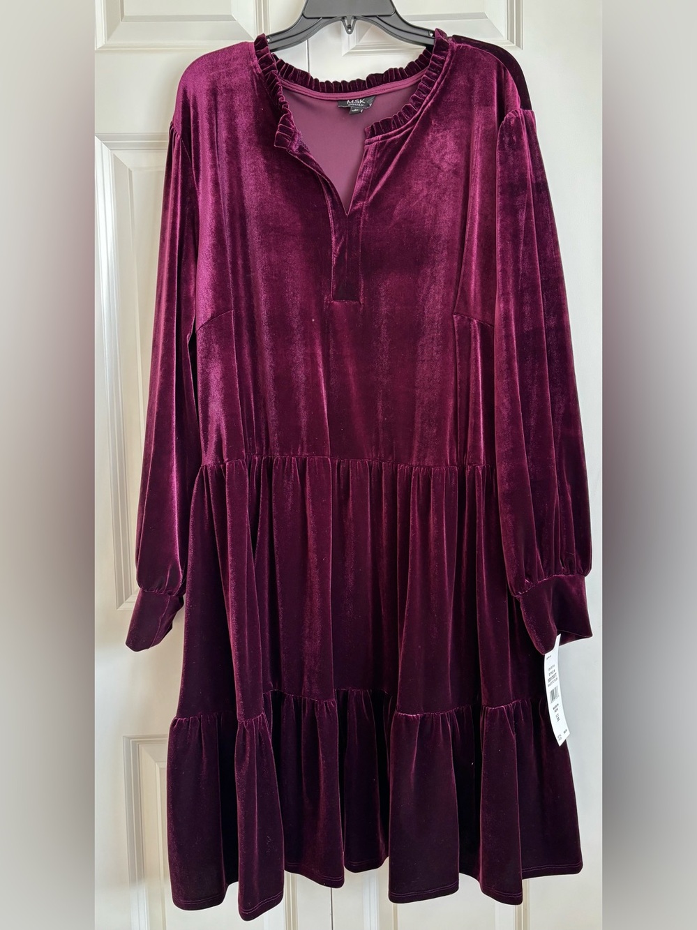 MSK Velvet Dress in Berry Wine